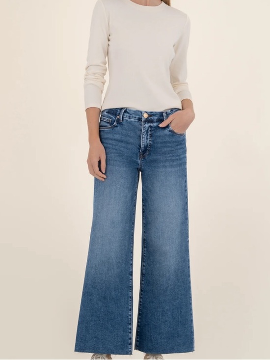 Kut from the Kloth Denim - KUT FROM THE KLOTH WIDE LEG JEANS MEDIUM WASH WOMENS SIZE 16 TRENDY HIGH RISE